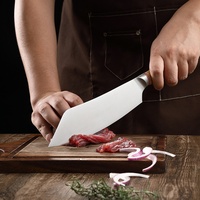 Couperet de cuisine japonais en acier inoxydable ensemble de couteaux de boucher et de chef tranchants avec poignées en bois et plastique pour trancher les aliments