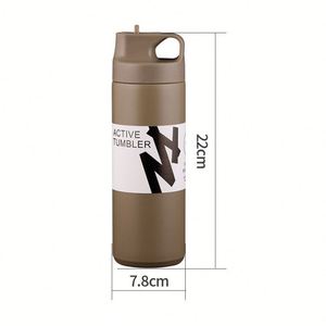 Hot Custom 550ml Leakproof Stainless Steel Insulated Vacuum <b>Flasks</b> Thermoses Double Wall Sport Fitness Water <b>Bottle</b> with Straw - Product Image 3