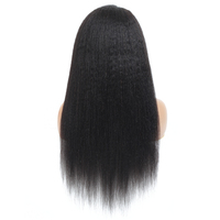 Wig Rambut Asli Manusia Kinky Straight 13x4 Lace Front untuk Wanita, Wig Lace Frontal Pre Plucked dengan Baby Hair, Rambut Asli Manusia Remy Brasil