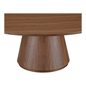 Tavolino da Caffè <span class=keywords><strong>Rotondo</strong></span> <span class=keywords><strong>in</strong></span> Legno Burlwood Stile Mid-Century Modern per Soggiorno, <span class=keywords><strong>Tavolo</strong></span> Centrale Piccolo con Base Affusolata per Appartamento - Product Image 4