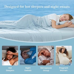 Edredón Refrigerante, Mantas Refrigerantes para Personas Calurosas, Sudores Nocturnos, Edredón <span class=keywords><strong>de</strong></span> Verano para Cama, Transpirable, Suave, Ligero y Liso - Product Image 4