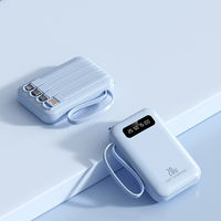 Chargeur portable, nouveau modèle 20000mAh, charge rapide 20W, mini batterie externe, écran LED, 4 câbles intégrés, logo OEM, haute capacité 20000mAh
