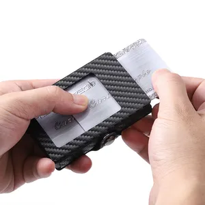 Cheap stainless steel cage card holder NFC Debit business card holder Metal Carbon Fiber Wallet