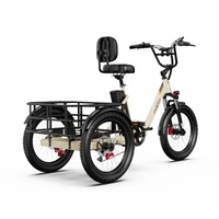 Tricycle électrique pliable en alliage d'aluminium pour le transport de marchandises, batterie 48V 18Ah, frein à disque à huile, moteur brushless 500W, entrepôt UE