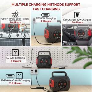 DB GOFORT 320W Portable <b>Power</b> Station with 15W PD 100W 100W 18V Wireless <b>Charger</b> 292Wh Included Portable <b>Solar</b> Panel Model EB70 - Product Image 4
