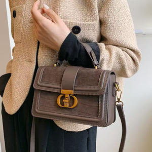 Plush and Suede Patchwork Small <b>Square</b> Bag Handheld and Crossbody Design for Women - Product Image 3