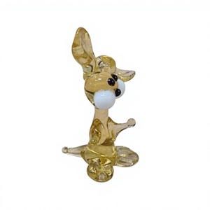 Petite figurine d'oiseau en verre soufflé à la main, Art déco, Art moderne, Décoration artisanale pour la présentation dans le salon, Anniversaire, 14 ans et plus - Product Image 1