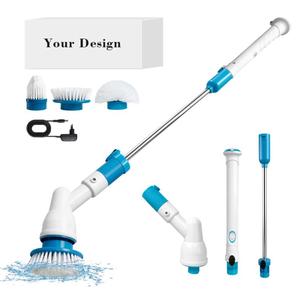 0728 Compact Spin <b>Scrubber</b> Power Brush 3 Heads Waterproof Multi-function Floor - Product Image 2