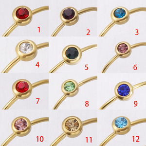 New Arrival Stainless Steel Personalized <strong>Birthstone</strong> Gold Simple Designs <strong>Rings</strong> for Girls Jewelry Gifts