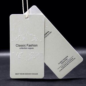 Fashion Embossed Swing Paper <b>Tags</b> Luxury Matte LOGO Hangtags Clothing Custom Hang <b>Tag</b> for Garment Brand - Product Image 2
