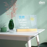 Tableau effaçable à sec en acrylique avec support lumineux, bloc-notes de table LED transparent, tableau blanc de bureau pour notes et mémos