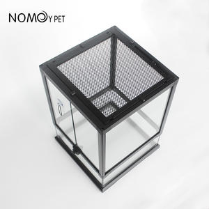 Terrarium en verre pour reptiles ou amphibiens, visuellement attrayant, habitat à vue panoramique avec fonction respirante, motif solide - Product Image 3