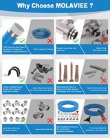 Kit de conduite d'air comprimé YML haute pression 3/4 pouce ID 200FT HDPE-Aluminium 200 PSI 170 pièces d'accessoires de tuyauterie pour garage et atelier
