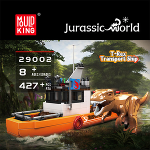 Mould King 29002, 427 Piezas, Serie <span class=keywords><strong>Jurassic</strong></span> <span class=keywords><strong>World</strong></span>, Barco <span class=keywords><strong>de</strong></span> Transporte, Huevos <span class=keywords><strong>de</strong></span> Dinosaurio, Bloques <span class=keywords><strong>de</strong></span> Construcción, Modelo Técnico, Juguete Educativo, Regalo Festivo - Product Image 2