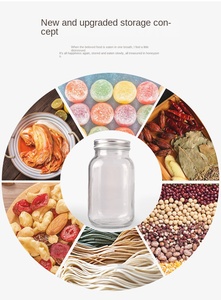 16 औंस चौड़ा मुंह ग्लास मसाला जार जार खाद्य भंडारण और जाम जार जार के लिए एल्यूमीनियम ढक्कन के साथ नियमित बैंड - Product Image 6