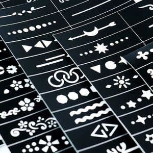 GP stile indiano Semi-permanente applicazione del viso del tatuaggio stencil <span class=keywords><strong>Flora</strong></span> <span class=keywords><strong>Fauna</strong></span> modello per adulti uomini e donne - Product Image 3