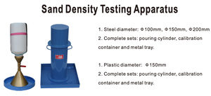 جهاز اختبار كثافة الرمال مجموعات اختبار كثافة حقل التربة مجموعات اختبار استبدال الرمال اسطوانة FDT جهاز مخروط الرمال - Product Image 2