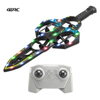 Mini drone 4DRC V66 4 axes RC Flying Sword à lancement manuel avec lumières LED colorées, maintien d'altitude, acrobaties 3D, jouet aérien