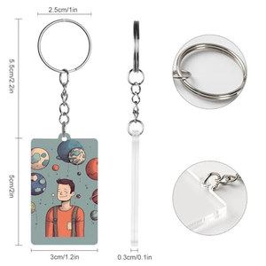 Llavero de acrílico con diseño de personajes de <span class=keywords><strong>anime</strong></span> <span class=keywords><strong>y</strong></span> dibujos animados, divertido, rectangular, para <span class=keywords><strong>hombre</strong></span>, OEM/ODM - Product Image 2