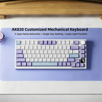 Clavier mécanique ergonomique AK820 Pro 3 modes avec touches personnalisables et interchangeables à chaud pour le gaming et les affaires – En stock