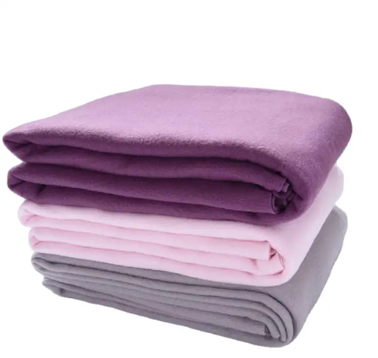 warm double plush fluffy korean solid color cheap 100%polyester knitted polar fleece throw blankets in bulk wholesale