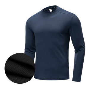 T-shirt de sport personnalisé à manches longues, demi-zip, col chinois, pour hommes, à séchage rapide, pour l'entraînement sportif - Product Image 3