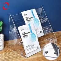 Support publicitaire en acrylique transparent à plusieurs niveaux Support acrylique pour brochures, fichiers et documents, étagère pour cartes de vœux, présentoir photo