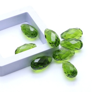 Yingma Trang Sức Đá Thủy Tinh Màu <span class=keywords><strong>Peridot</strong></span> Đẹp Mặt Pha Lê Tổng Hợp Hình Giọt Nước Để Trang Trí - Product Image 2