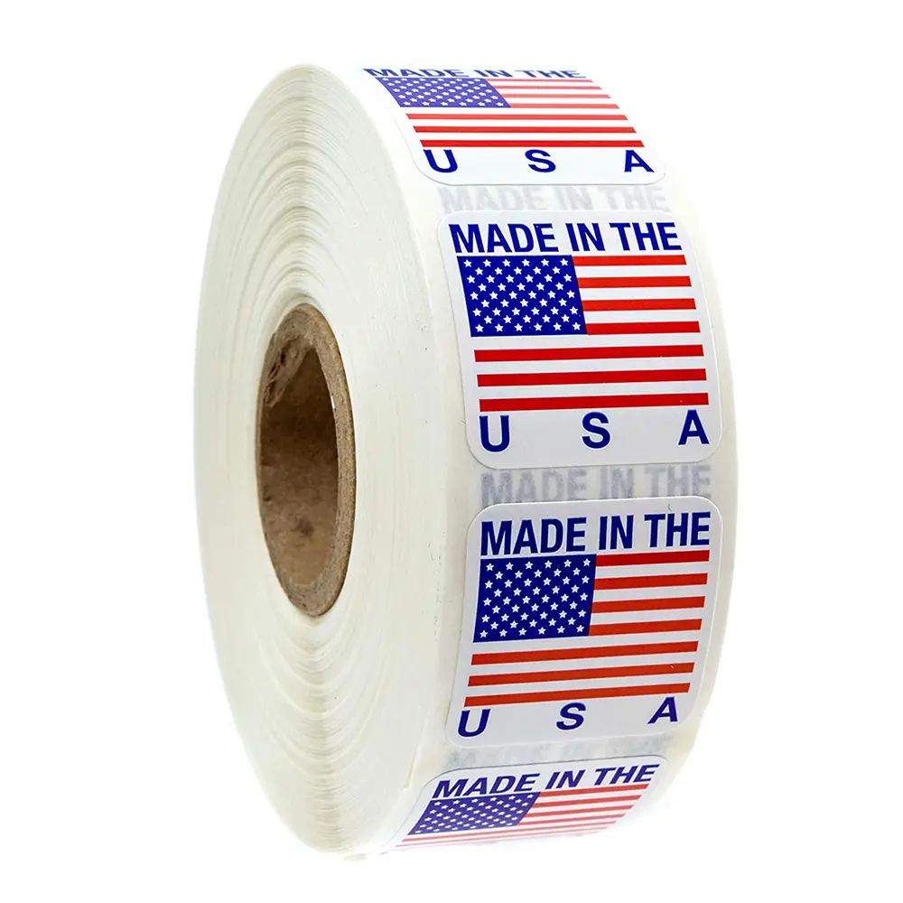 Fabrika satış uzun ömürlü yapıştırıcı abd yapımı etiket için bayrak ile amerikan üreticisi gıda etiketi