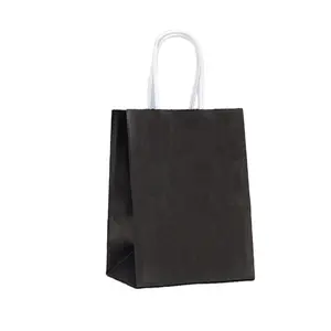 मुड़े हुए हैंडल के साथ थोक में मुद्रण योग्य प्राकृतिक क्राफ्ट पेपर बैग भारत क्राफ्ट पेपर बैग निर्माता यूएसए पेपर शॉपिंग बैग