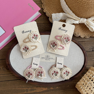 Thêu hoa nơ BB Clip độ đàn hồi cao Hoa tóc ban nhạc ngọt ngào ren <span class=keywords><strong>TRIM</strong></span> trẻ em tóc phụ kiện - Product Image 1