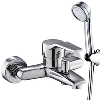 Robinet de douche mural thermostatique à 3 trous en laiton poli, avec finition chromée, pour eau chaude et froide