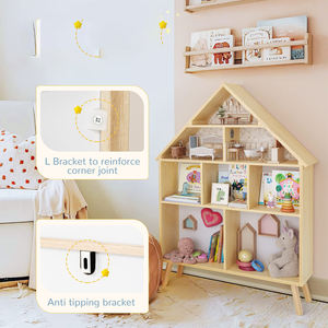 Estantería de madera maciza minimalista moderna para niños, estantería de combinación, vitrina de juguete y armario de almacenamiento de libros - Product Image 5