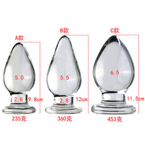 बड़े आकार के गुदा प्लग तीन-टुकड़ा सेट पारदर्शी ग्लास गुदा गुदा हस्तमैथुन विस्तार वयस्क सेक्स खिलौना - Product Image 2