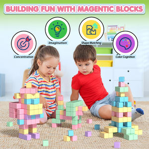 Blocchi magnetici per bambini giocattoli per bambini e bambine blocchi di costruzione stelo sensoriali giocattoli all'aperto per bambini e bambine di 3-5 anni cubi magnetici - Product Image 6