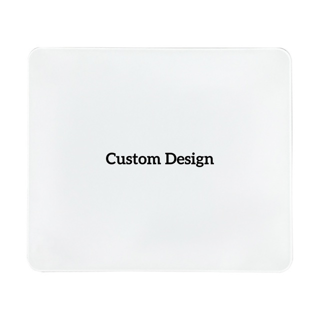 ODM Blank White Large Glass Mouse Pad Gaming Custom Image Tempered Glass Mouse Mat with Various Sizes Thickness for Esports