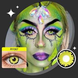 Spedizione gratuita Pseyeche lenti a contatto Halloween occhi di lupo giallo colorato contatti cosplay lenti pazze lentes de contacto - Product Image 2
