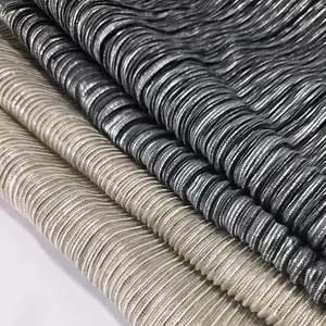 Anpassbare Silber folie gedruckt Polyester Plissee Stricks toff für Kleidung Damen Mode kleid