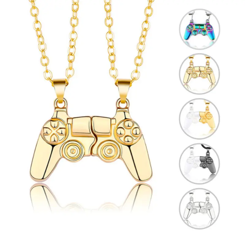Couple PS4 Game Console Pendant Necklace for Women Magnetic Game Controller Couple Necklace Valentine's Day Gift Jewelry