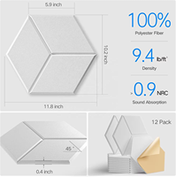 Panneaux acoustiques en feutre de polyester PET recyclé hexagonal de 9 mm - Écologiques, ignifuges, insonorisants pour hôtel, appartement, hôpital