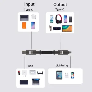 Câble de chargement rapide 4 en 1 100W USB C pour transfert de données Câble de chargement en nylon durable Câble de chargement pour iPhone