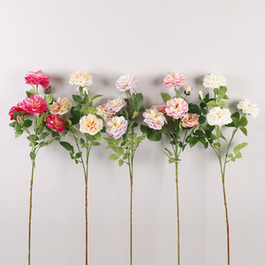 <b>Artificial</b> Rose 6-Head Silk Flower High Simulation Wedding Decoration Living Room Soft Furnishing Single <b>Stem</b> Multi-Headed - Product Image 3