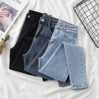 Vente en Gros Nouveauté Mode Femme Jeans Crayon Denim Extensible Pantalon Taille Haute pour Fille Décontracté