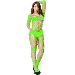 Bodystocking de rejilla para mujer, talla grande, sin entrepierna, lencería sexy, ropa de dormir suave para mujer - Product Image 3
