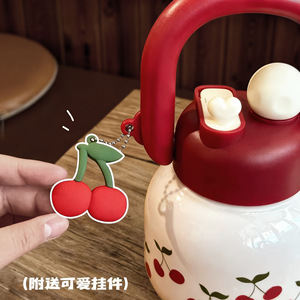 Dual <b>Drink</b> Portable Water Pitcher Large Capacity <b>Plastic</b> <b>Cup</b> With Tea Strainer Travel Use Cartoon Pattern - Product Image 3