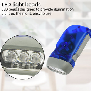 3 LED Hand Crank Đèn pin Pin hoạt động khẩn cấp Cắm Trại Đi Bộ Đường Dài Ngoài trời bền ABS nhựa màu xanh lá cây IP54 cao CRI 90 200m - Product Image 5