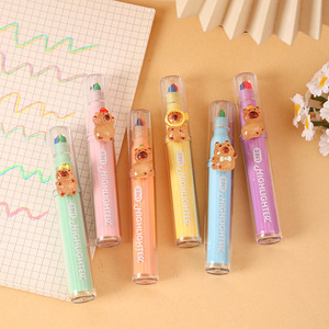 Paquete de 3 Marcadores Fluorescentes con Diseño de Capibara de Dibujos Animados, Bolígrafos de Resina con Diseño Lindo, Bolígrafos para Diario, Premios para Niños - Product Image 3