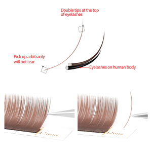 Mềm Matte khối lượng lông mi Nhà cung cấp mở rộng nhãn hiệu riêng với logo tùy chỉnh bao bì màu nâu sẫm Cashmere <span class=keywords><strong>Ellipse</strong></span> phẳng lông mi - Product Image 5