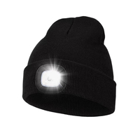 Berretto Invernale Lavorato a Maglia con 6 LED Rimovibili, Luce Frontale Ricaricabile USB per Corsa, Campeggio e Lavoro all'Aperto