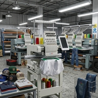 Machine à broder numérique REVHON pour casquettes plates, haute précision, zone de broderie 500x300MM, fonctionnement informatisé, 1200 tr/min, vente au détail